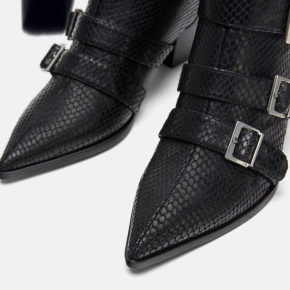 LEATHER  ANKLE BOOTS - zara - Picture 13 of 15